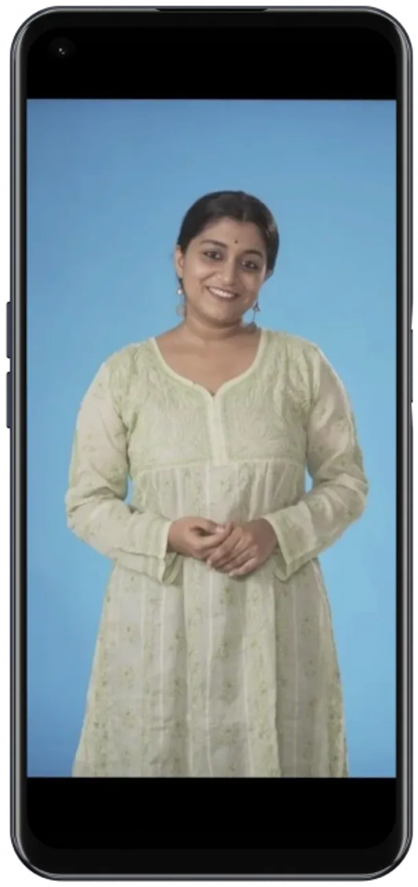 WhatsApp chat delivering a coping-skills video in Hindi